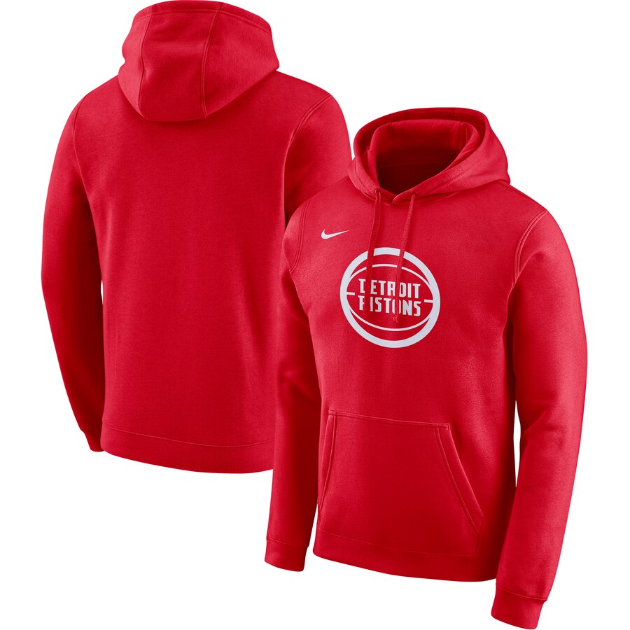 NBA Detroit Pistons Nike 201920 City Edition Club Pullover Hoodie Red->detroit pistons->NBA Jersey